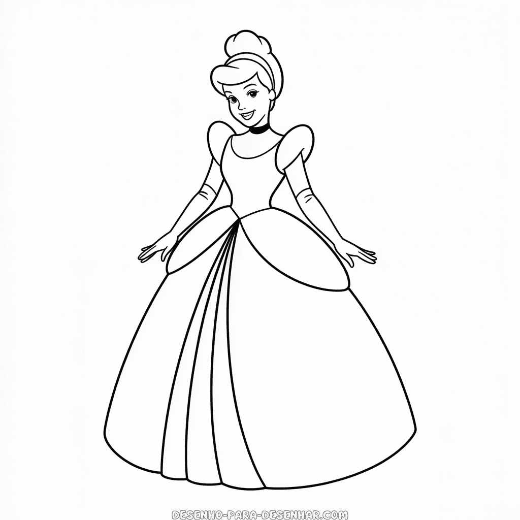 Desenho Fácil da Princesa Disney em Desenho Animado