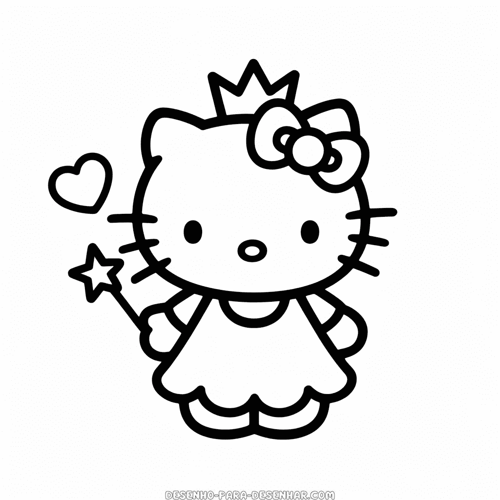 Desenho Fácil da Princesa Hello Kitty