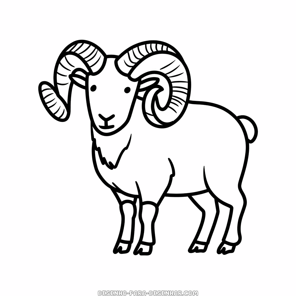 Desenho Fácil de Carneiro de Bighorn