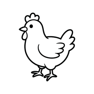 Desenho Fácil de Galinha Fofa