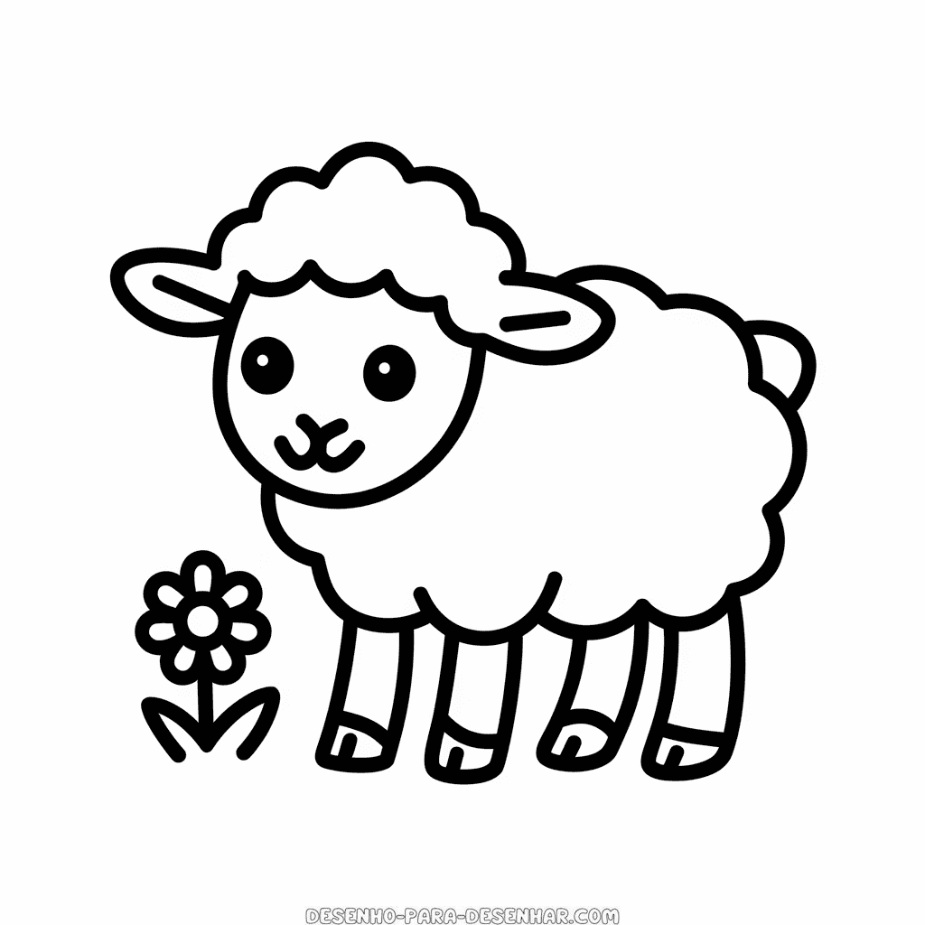 Desenho Fácil de Ovelha Bebê