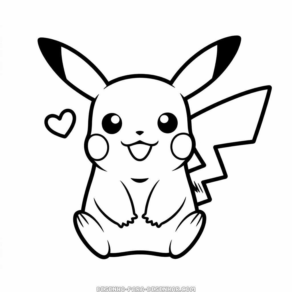 Desenho Fácil do Adorável Pikachu