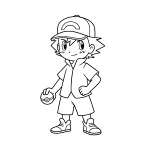 Desenho Fácil do Ash, Mestre Pokémon