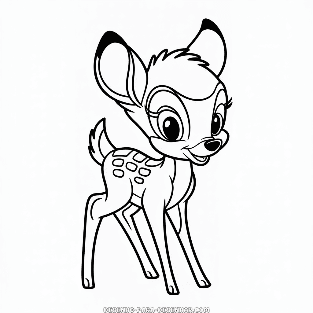 Desenho Fácil do Bambi da Disney