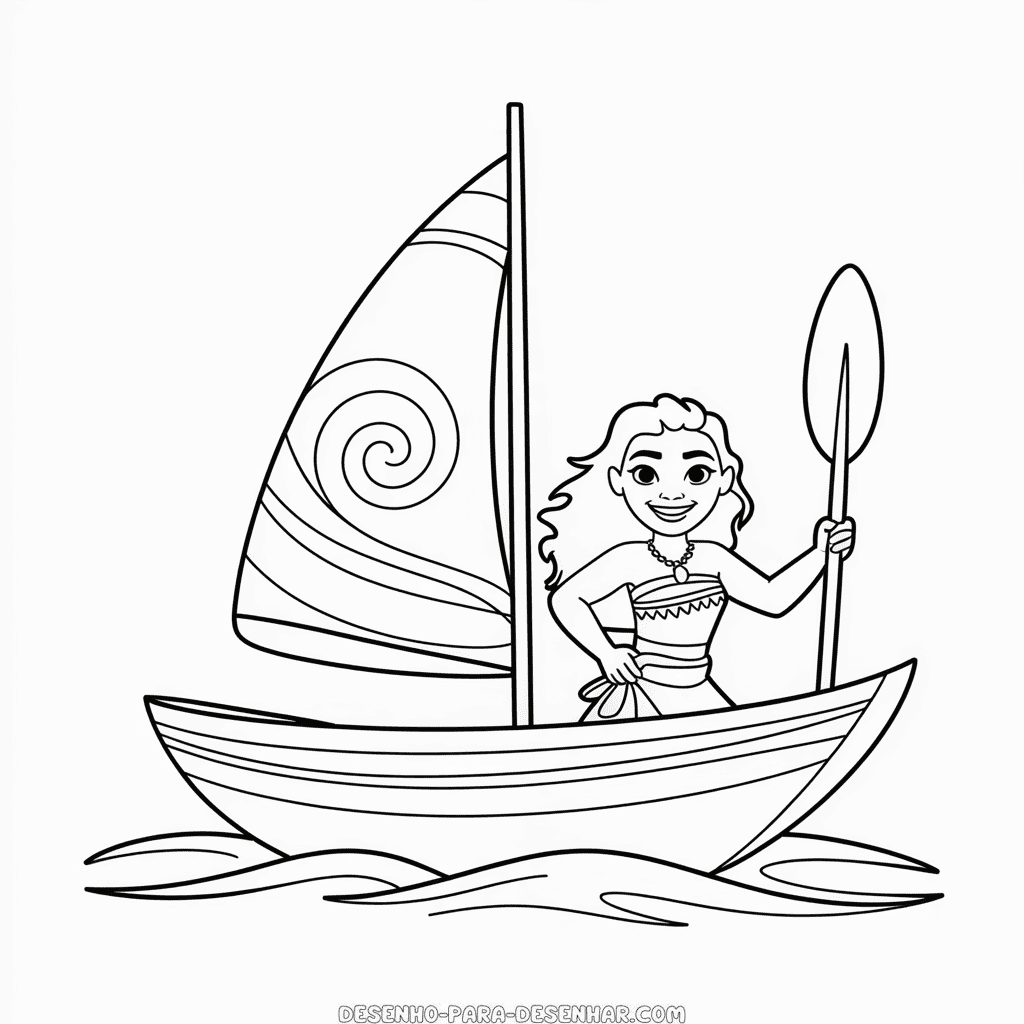 Desenho Fácil do Barco da Moana