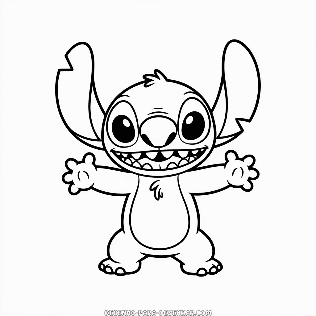 Desenho Fácil do Cartoon do Stitch