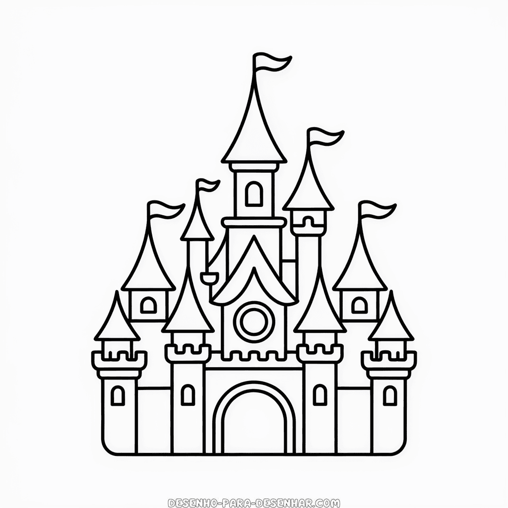 Desenho Fácil do Castelo da Princesa Disney