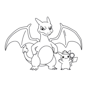 Desenho Fácil do Charizard e do Detetive Pikachu