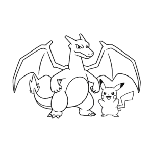 Desenho Fácil do Charizard e Pikachu