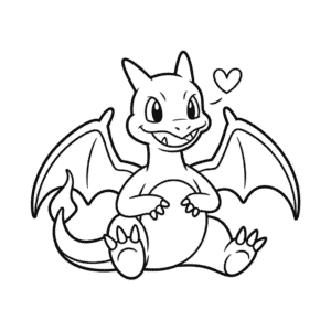 Desenho Fácil do Charizard Fofo