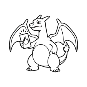 Desenho Fácil do Charizard jogando Cartas Pokémon