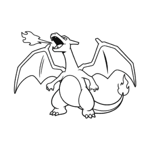 Desenho Fácil do Charizard Soltando Fogo