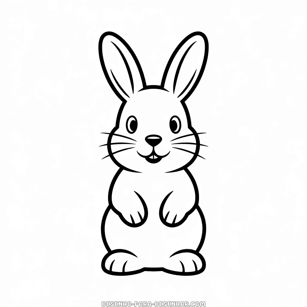 Desenho Fácil do Coelho para Imprimir