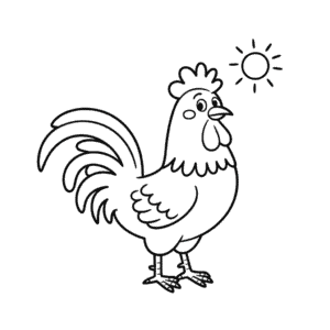 Desenho Fácil do Galo Cartunizado