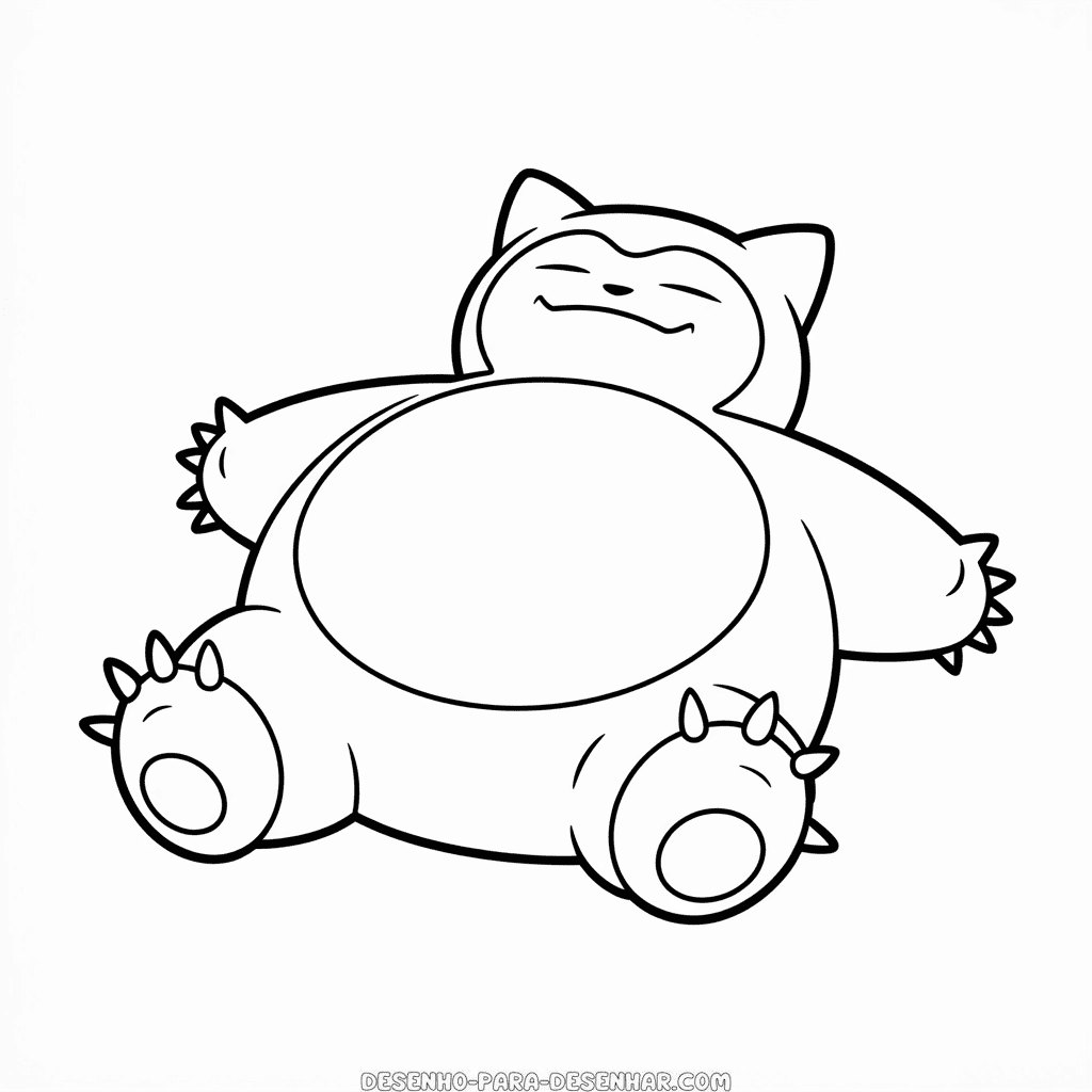 Desenho Fácil do Grande Snorlax