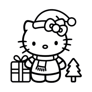 Desenho Fácil do Hello Kitty Natal