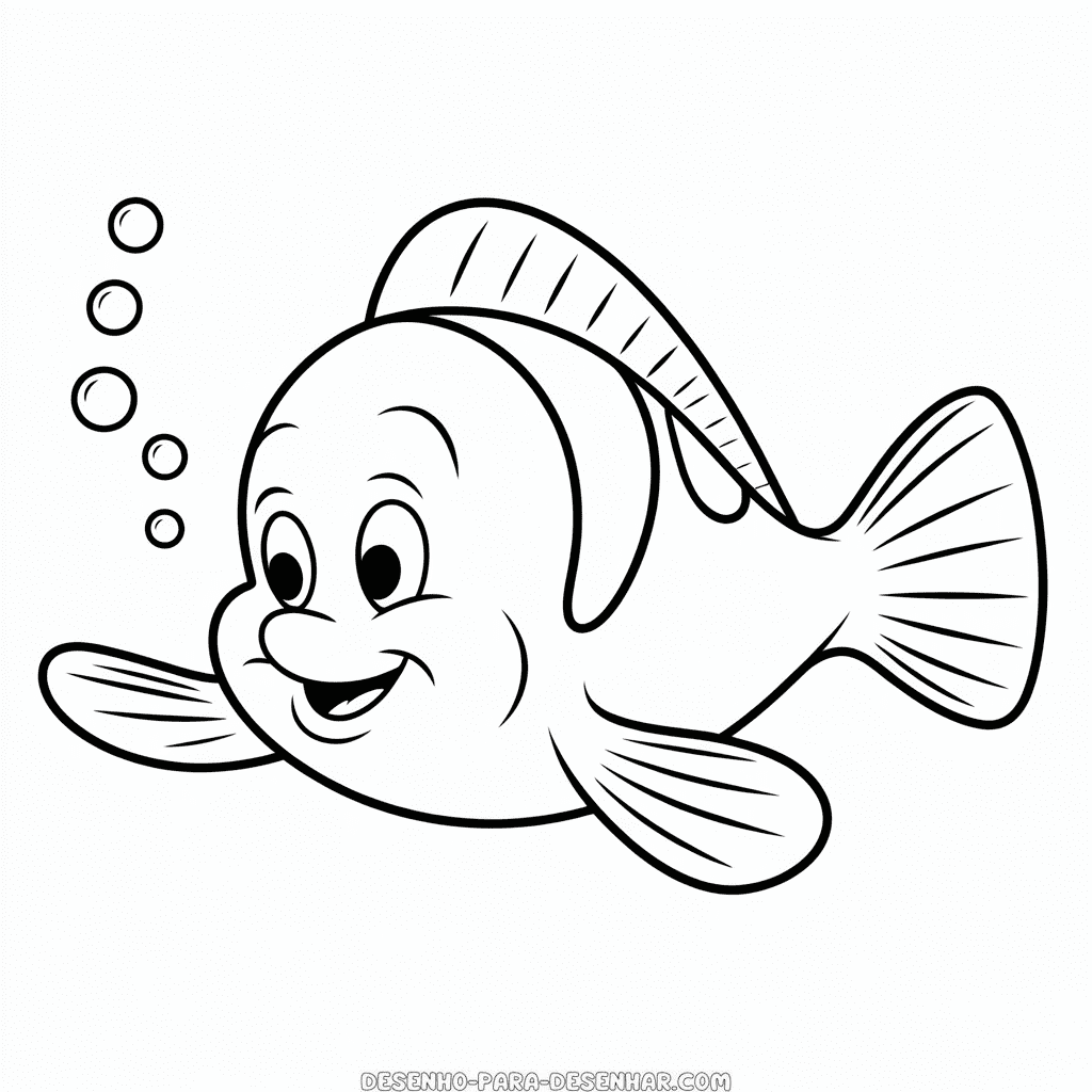 Desenho Fácil do Linguado da Ariel