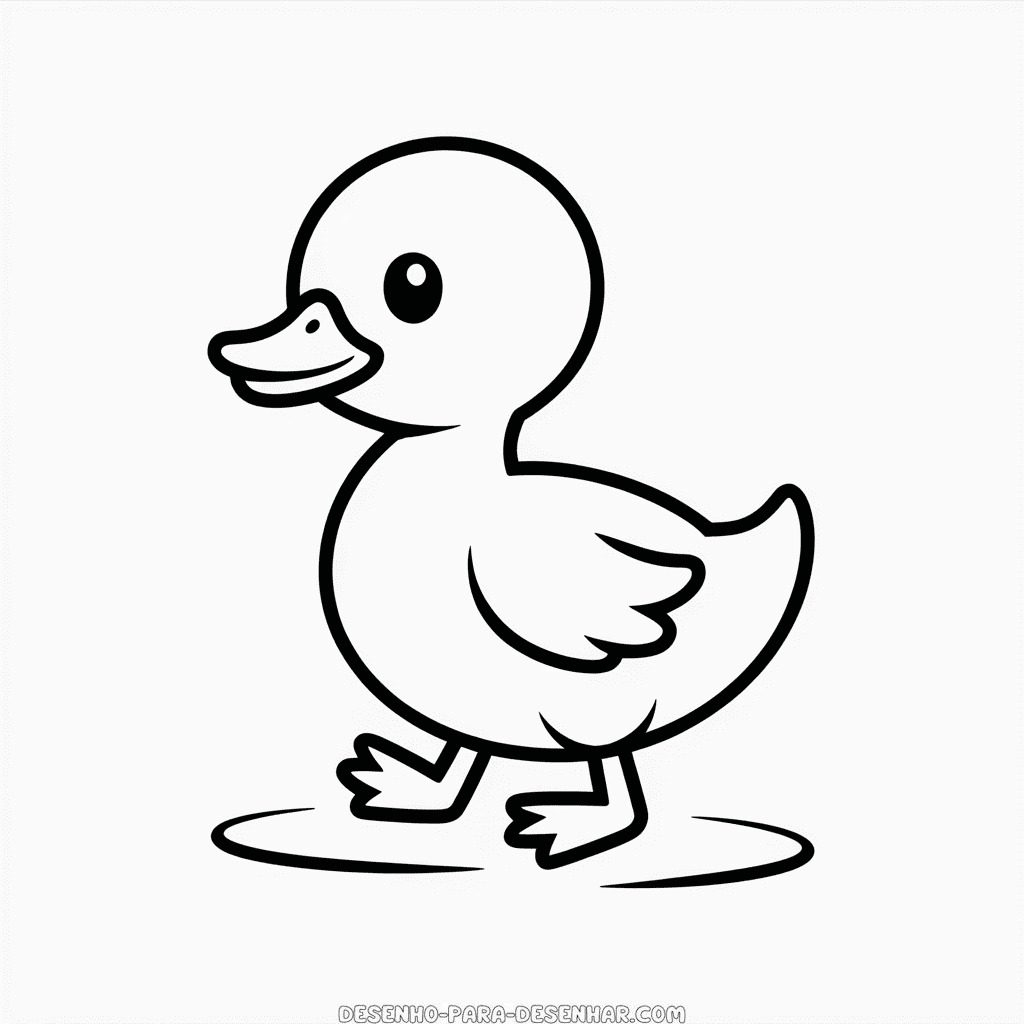 Desenho Fácil do Patinho Pequeno