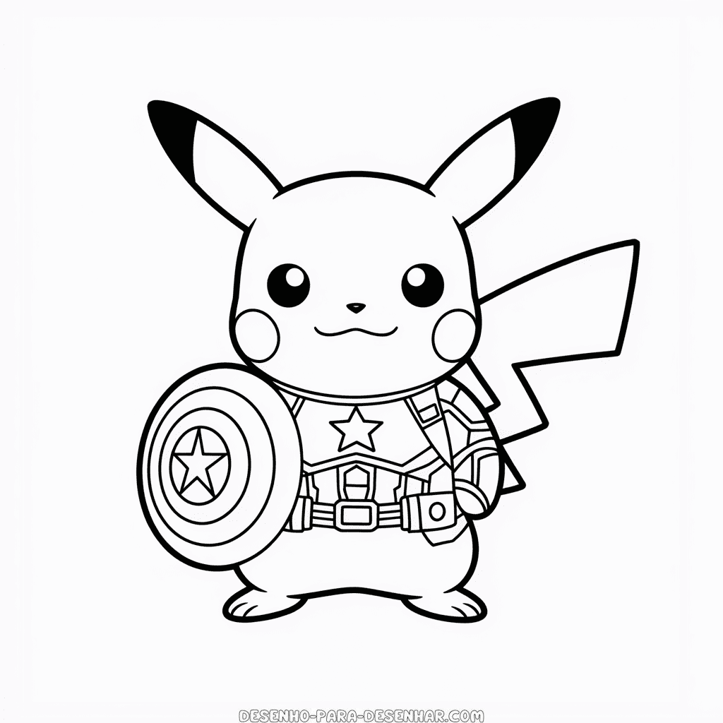 Desenho Fácil do Pikachu Cosplay