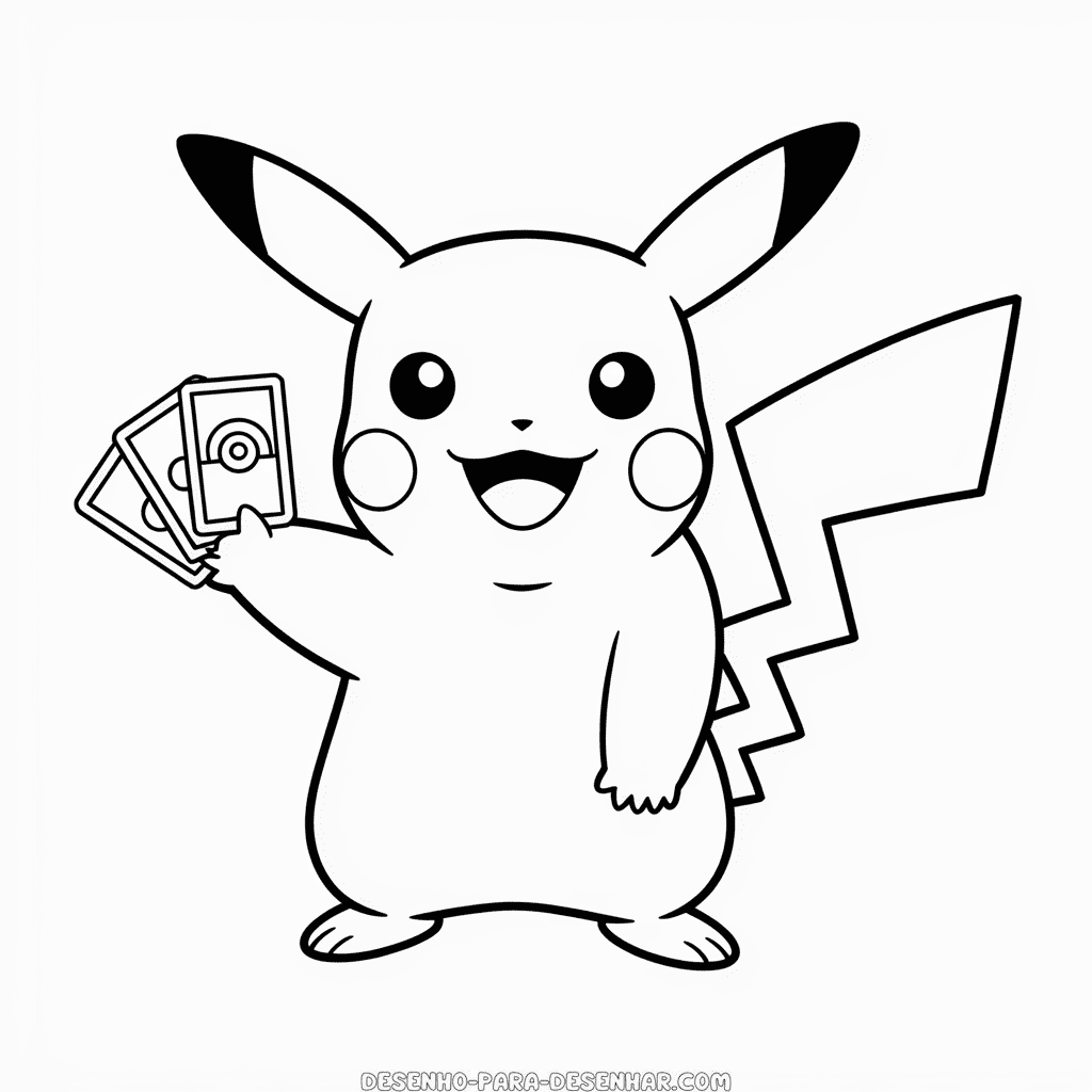 Desenho Fácil do Pikachu de Desenho Animado