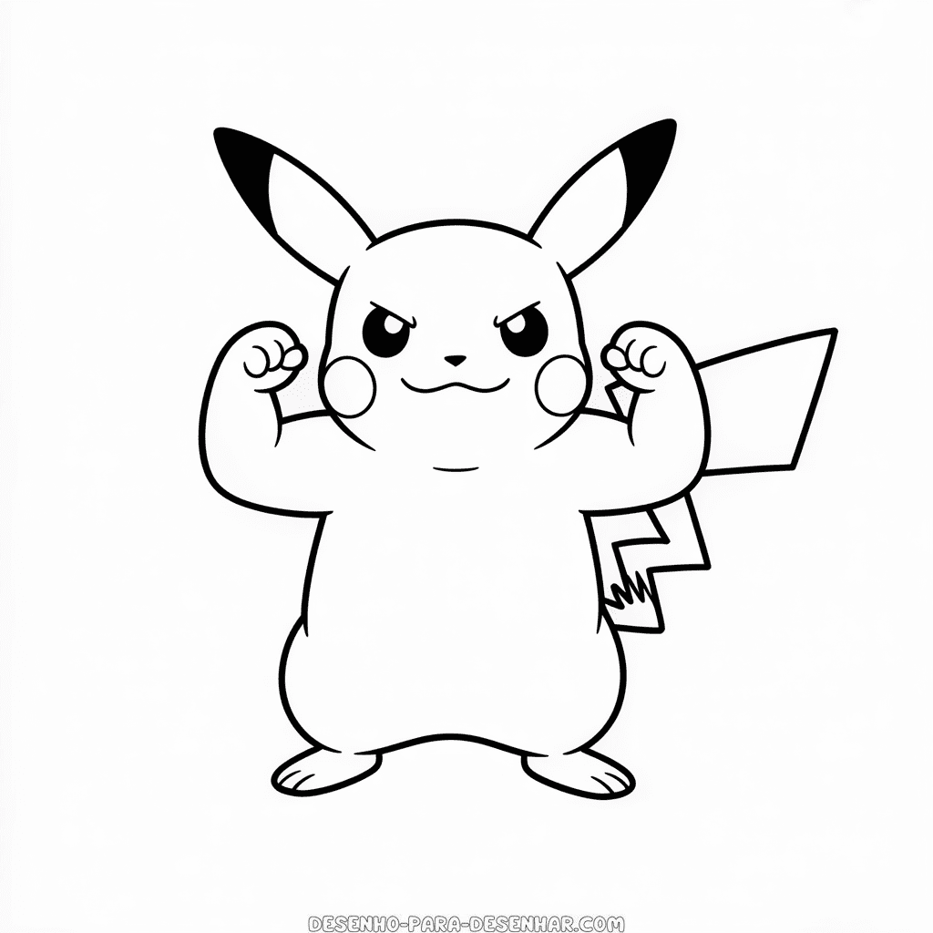 Desenho Fácil do Pikachu Fortão