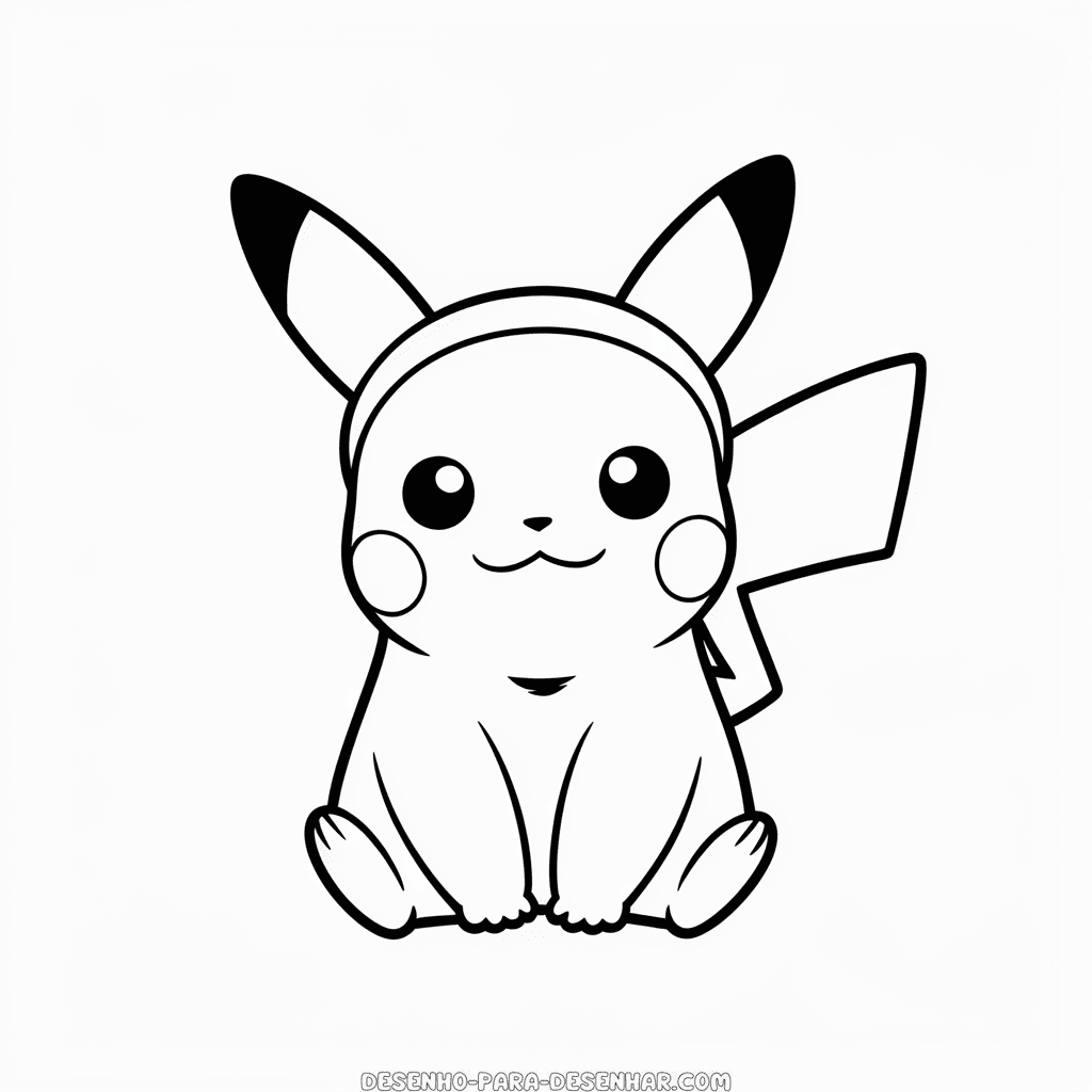 Desenho Fácil do Pikachu Gato