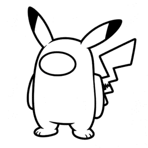 Desenho Fácil do Pikachu no Among Us
