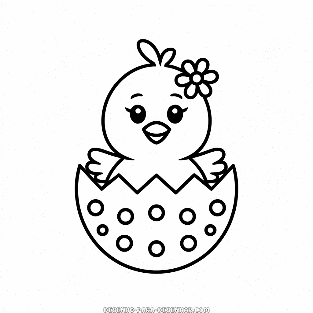 Desenho Fácil do Pintinho da Páscoa