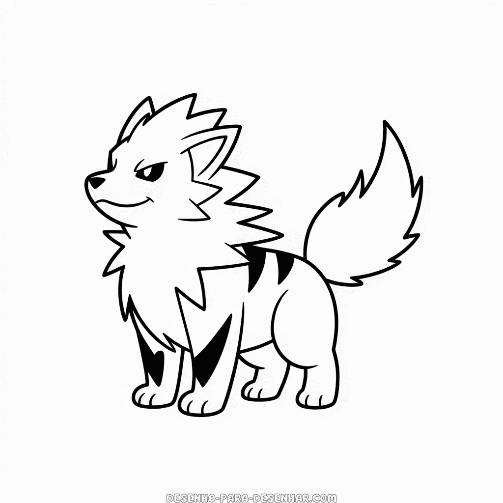 Desenho Fácil do Pokémon Arcanine