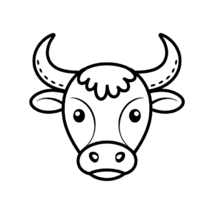 Desenho Fácil do Rosto de Touro