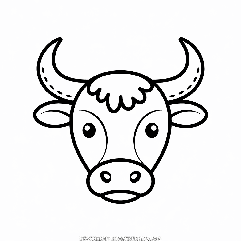 Desenho Fácil do Rosto de Touro