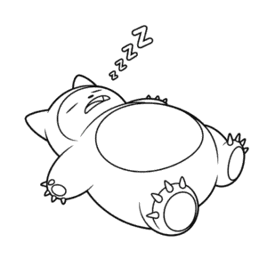 Desenho Fácil do Snorlax Dormindo