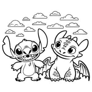 Desenho Fácil do Stitch e Banguela