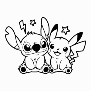 Desenho Fácil do Stitch e Pikachu
