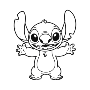Desenho Fácil do Stitch Preto e Branco