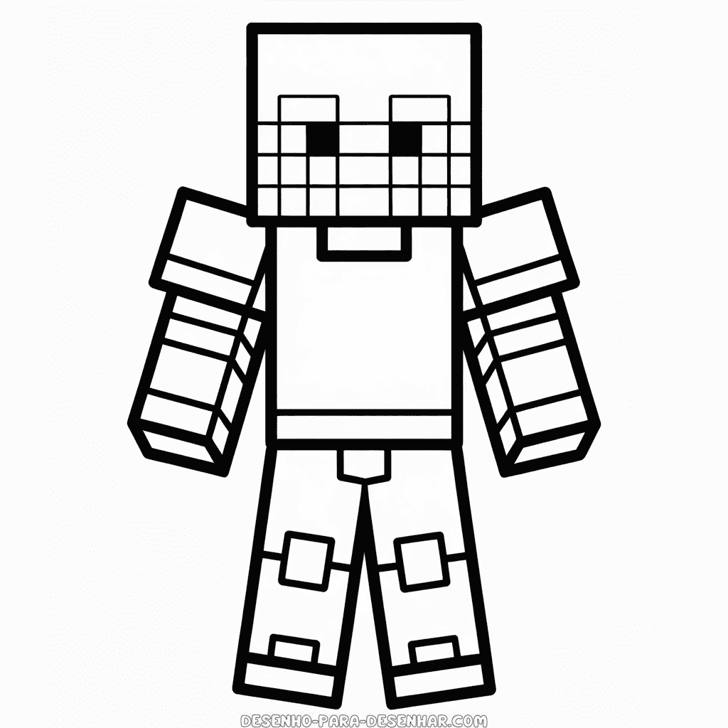Desenho Fácil da Armadura do Minecraft