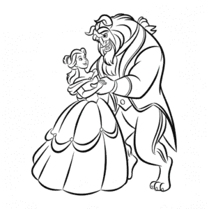Desenho Fácil da Bela e a Fera Disney