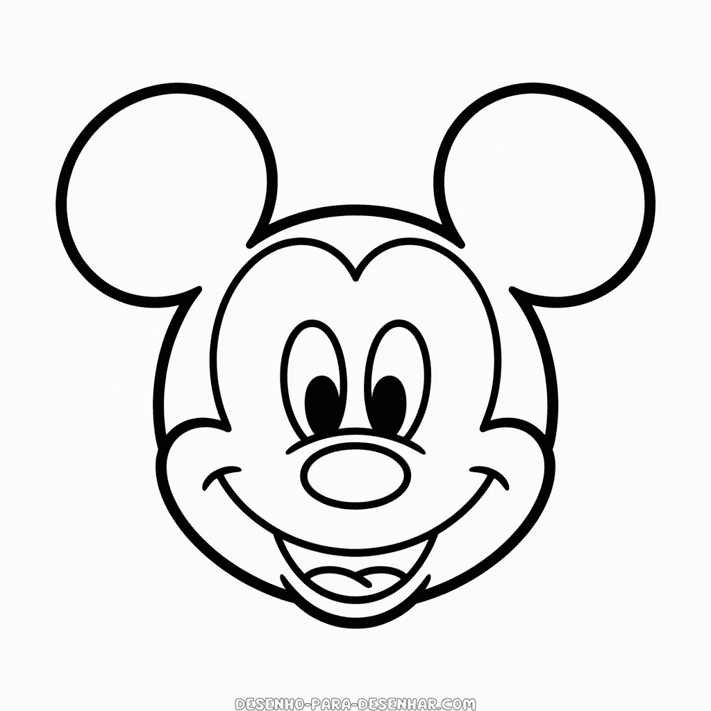 Desenho Fácil da Cabeça do Mickey Mouse