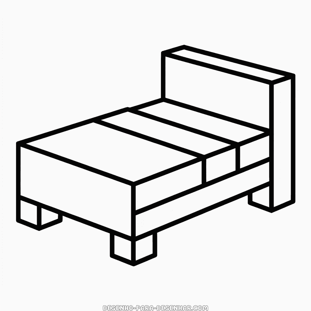 Desenho Fácil da Cama do Minecraft