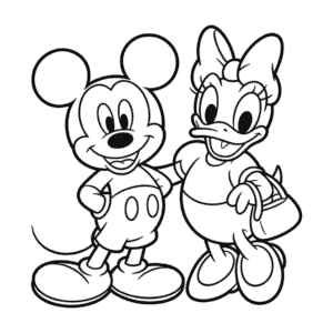 Desenho Fácil da Daisy Duck e Mickey Mouse