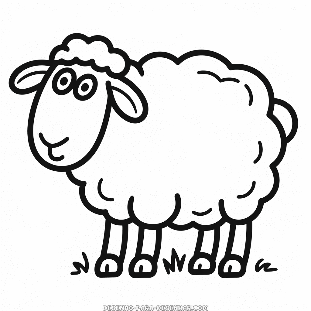 Desenho Fácil da Ovelha Preta