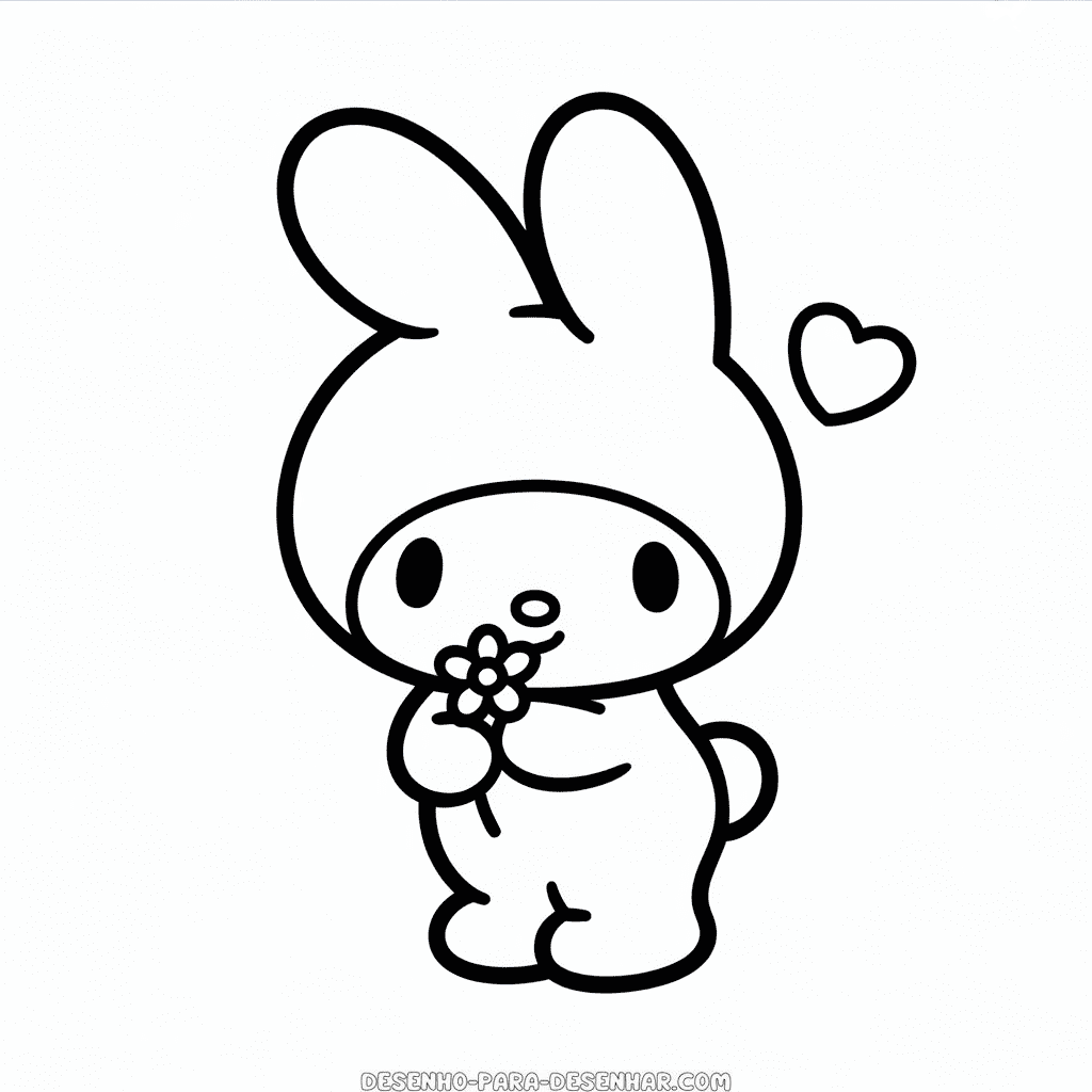 Desenho Fácil da Personagem Melody da Hello Kitty