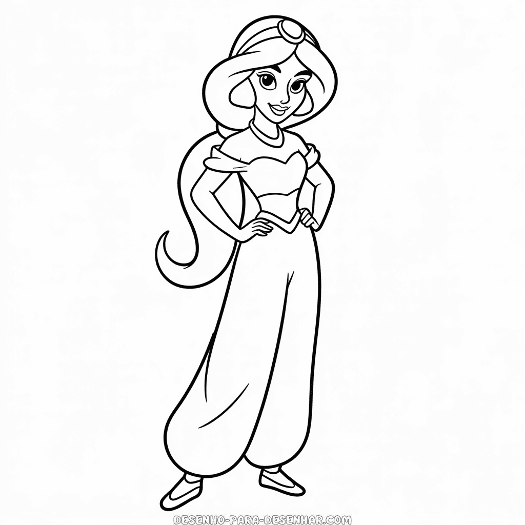 Desenho Fácil da Princesa Disney Jasmine