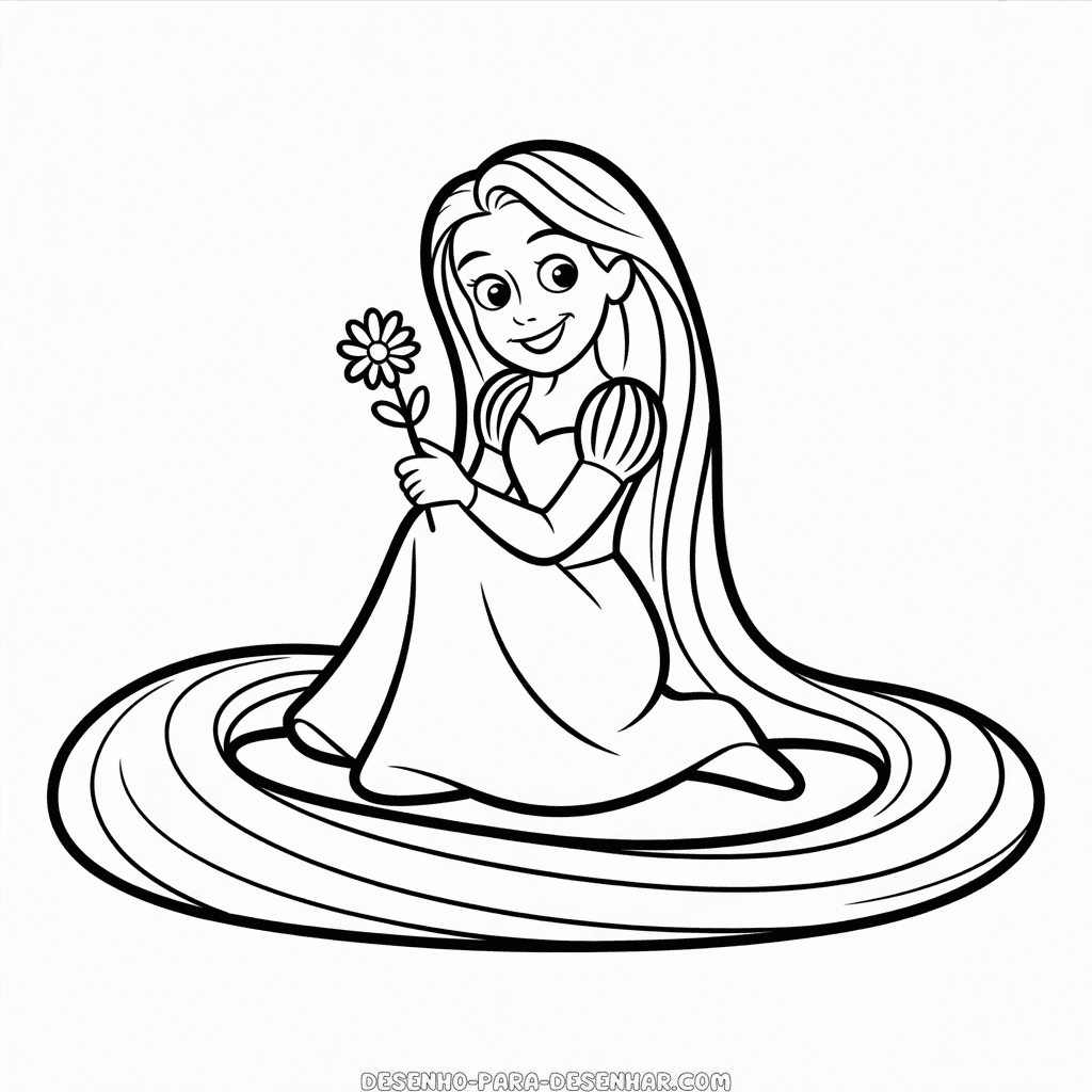 Desenho Fácil da Princesa Disney Rapunzel