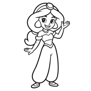 Desenho Fácil da Princesa Jasmine em Desenho Animado