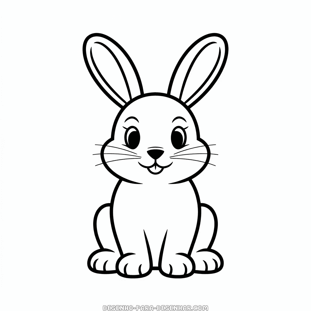 Desenho Fácil de Coelho para Crianças