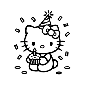 Desenho Fácil do Aniversário da Hello Kitty