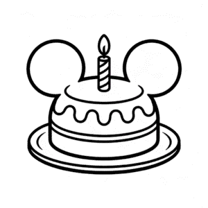Desenho Fácil do Bolo do Mickey