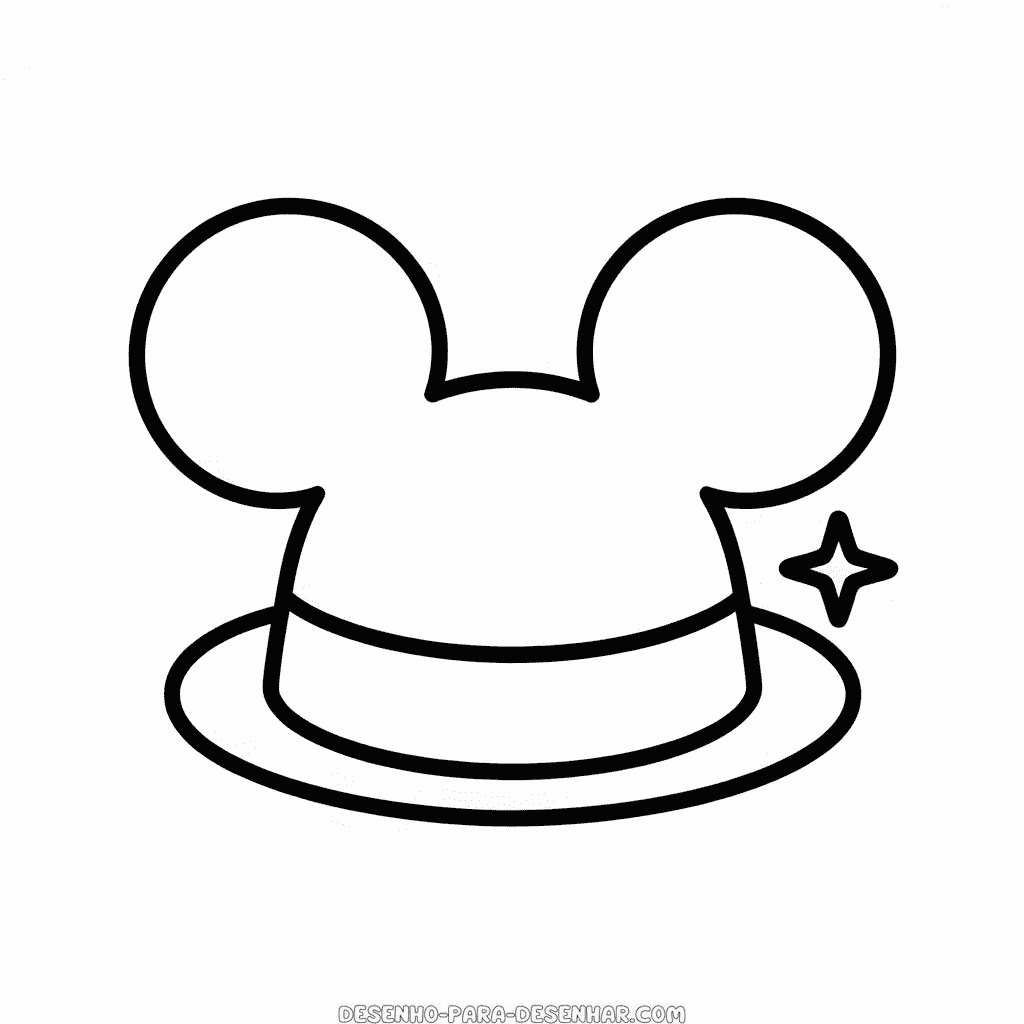 Desenho Fácil do Chapéu do Mickey