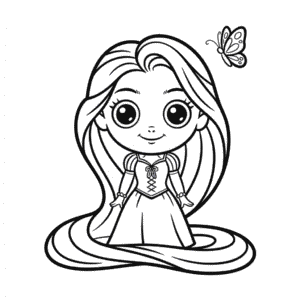 Desenho Fácil do Chibi Rapunzel